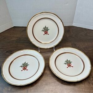 MIKASA Christmas Garden L3511- Salad Plates (3) - Fine China - Discontinued Set